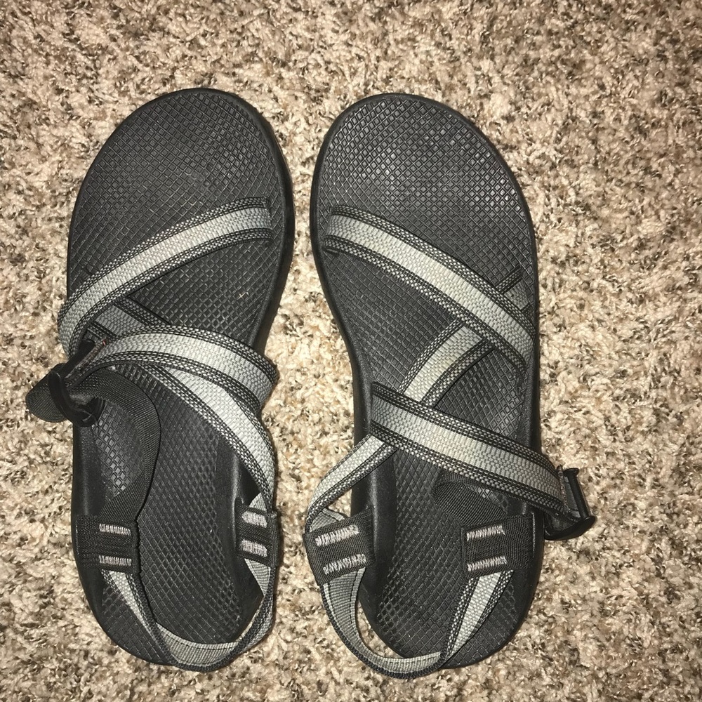 Men’s chacos, Black and gray pattern. Worn twice,